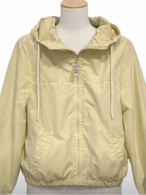 Aeropostale Yellow Windbreaker Jacket Hooded Zip Lightweight Womens XS Y2K